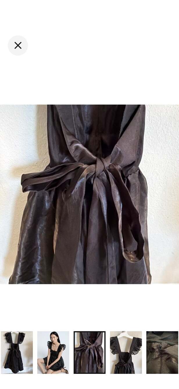 Whimsygoth Babydoll Goth Coquette Ruffle Dress Size M Altar'd State Mable Black - Picture 5 of 12
